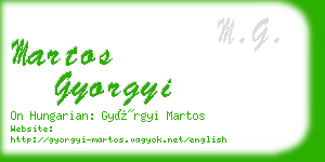 martos gyorgyi business card